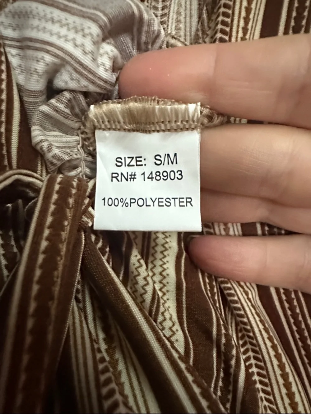 Sleeveless Brown Striped Maxi Dress - Picture 5 of 6